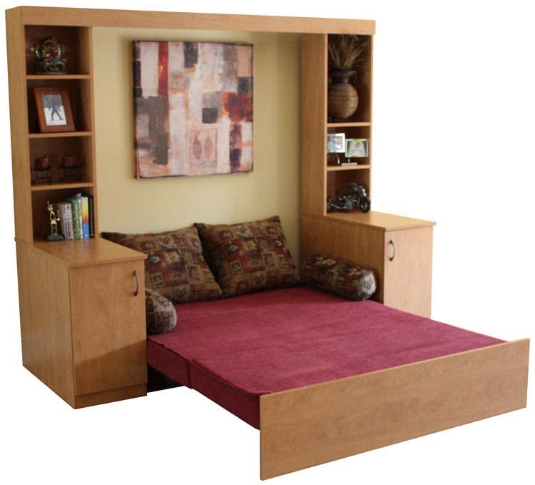 This slide-away bed’s measurements provide a large sleeping area for guests in a room that you would ordinarily use as an office.