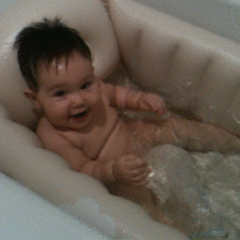 baby taking bath.gif