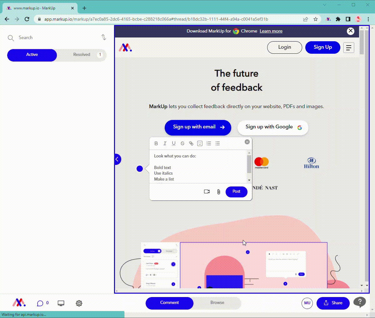 How to annotate a website in 4 simple steps MarkUp.io