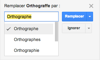 Correction orthographique sur Google Docs