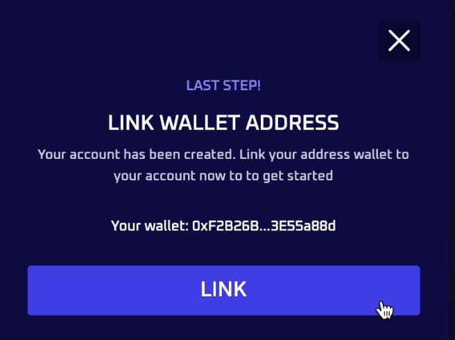 「LINK」をクリックすればアカウント作成は完了
