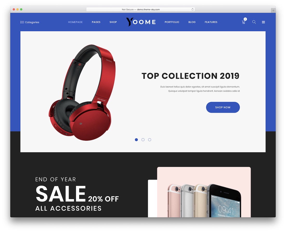 tema de woocommerce de tecnología yoome