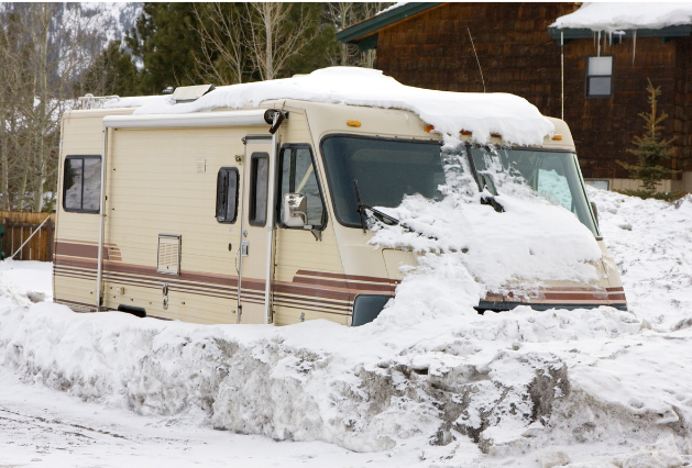 rv stuck in the snow