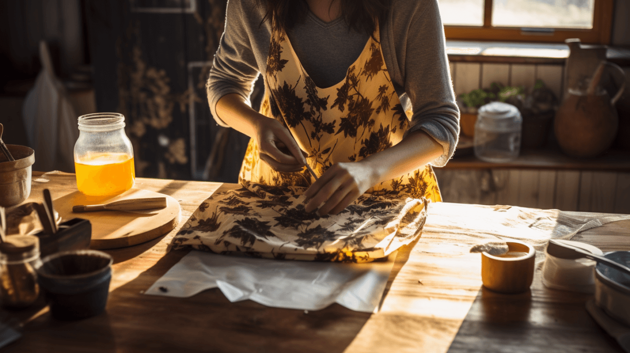 The process of making beeswax foodwrap