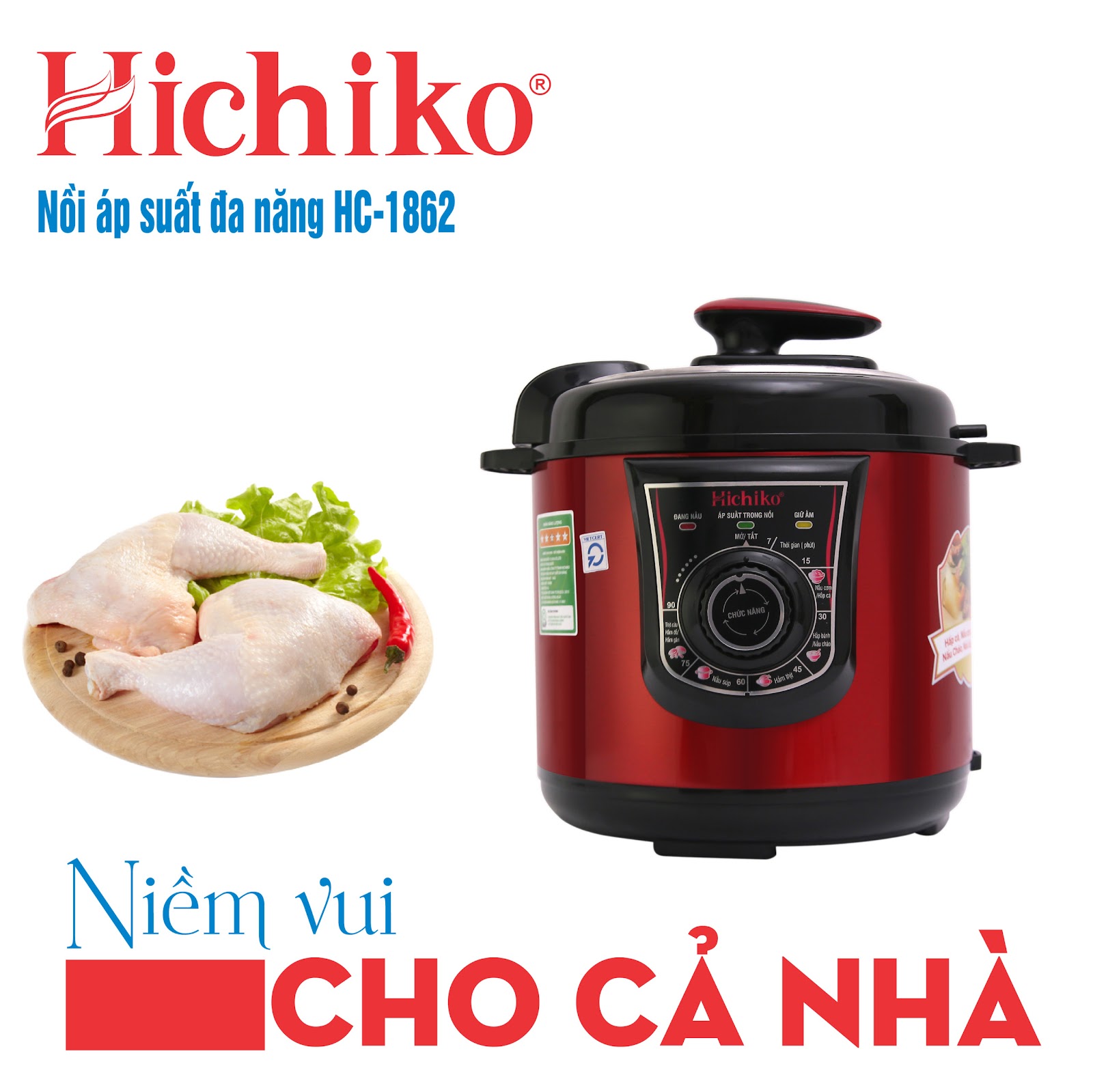 Nồi áp suất đa năng Hichiko HC-1862 (Ảnh 1)