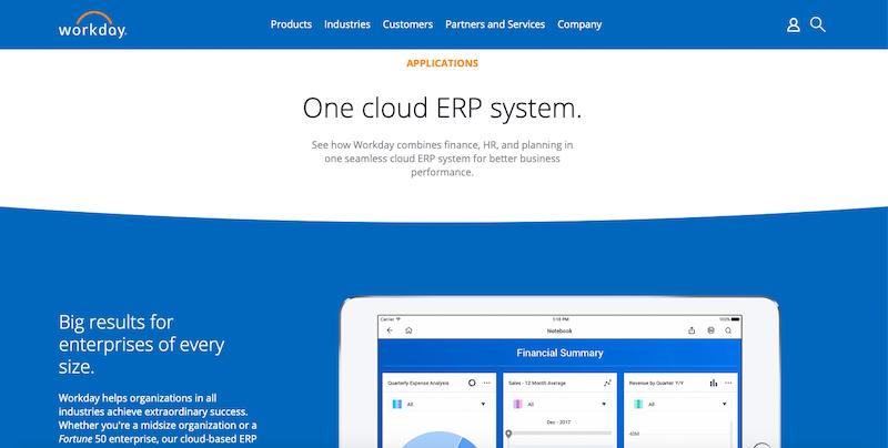 El mejor software ERP de Workday