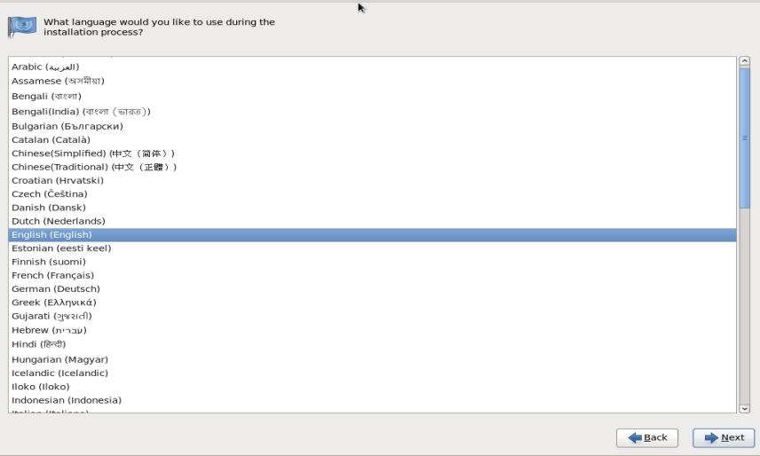 Select Language during RHEL6 installation