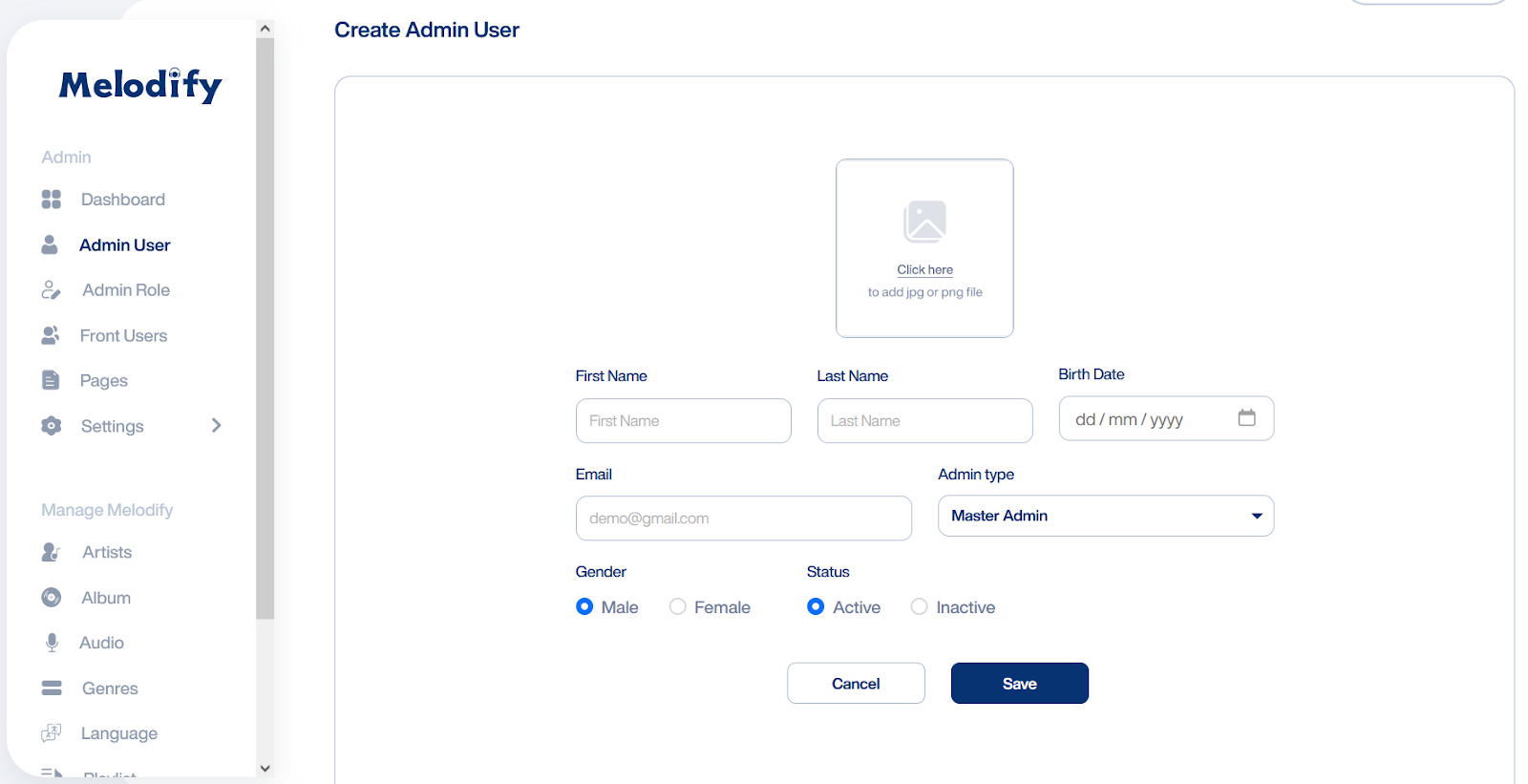 Create Admin User