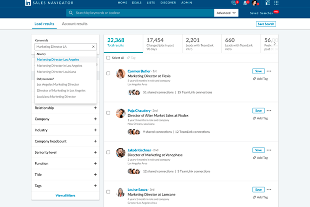 Linkedin website page