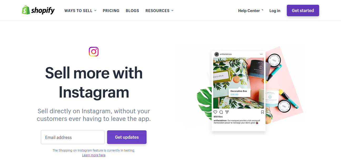 connect your Shopify story to your Instagram