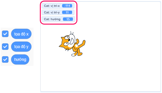 Hướng di chuyển trong Scratch