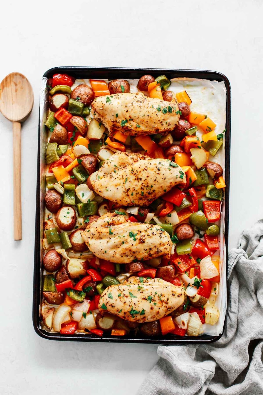 Roasted Chicken Recipe and Vegetables (One Pan Healthy Dinner Meal)