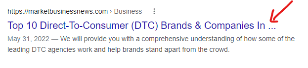 SERP listing with a truncated title.