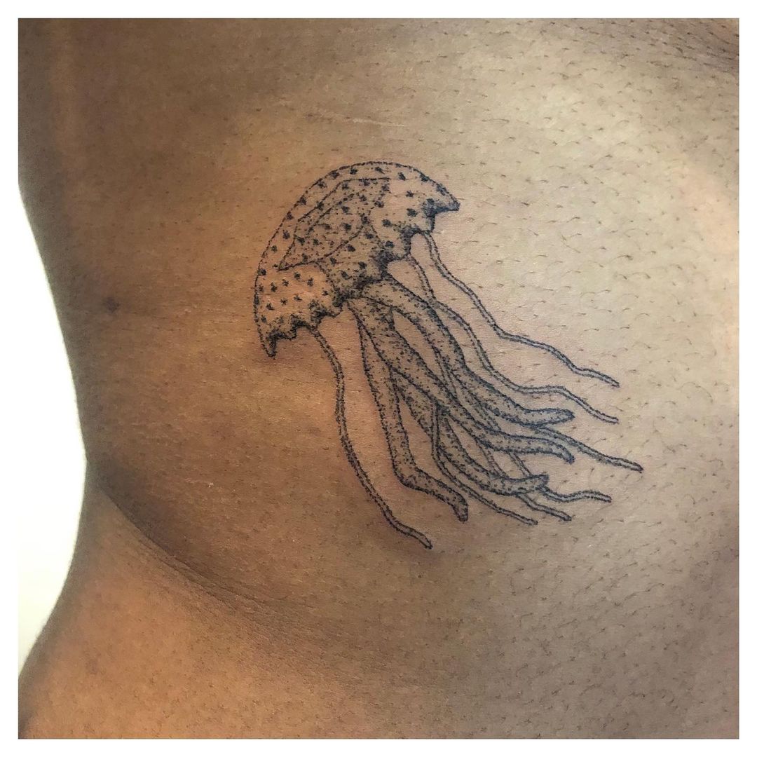 Dotwork Jellyfish Tattoo