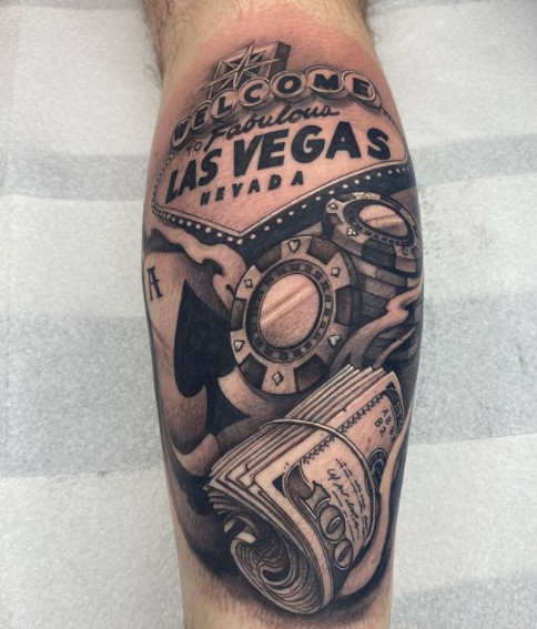 Las Vegas Money Tattoo Design