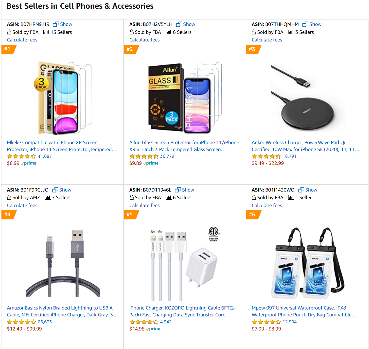 best selling cell phone accessories