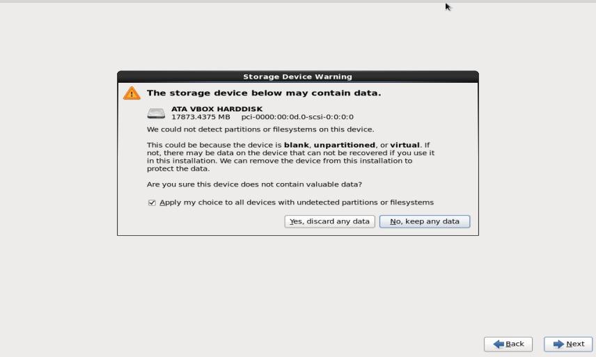 Discard,any data on the disk during rhel6 installation