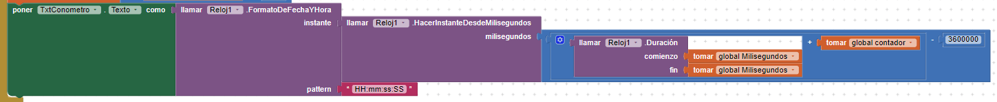 texto muestra cronómetro app inventor 2 