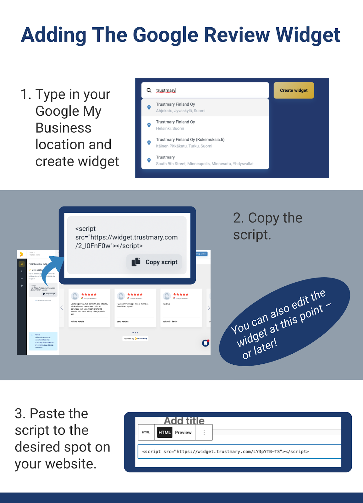 adding a google review widget without a plugin