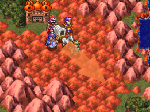 The cave is on this corner of the map (1) | Dragon Quest IV
