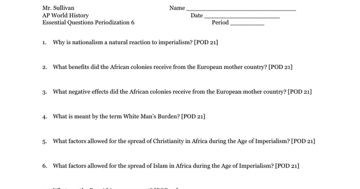 Period 6 Essential Questions - Google Docs