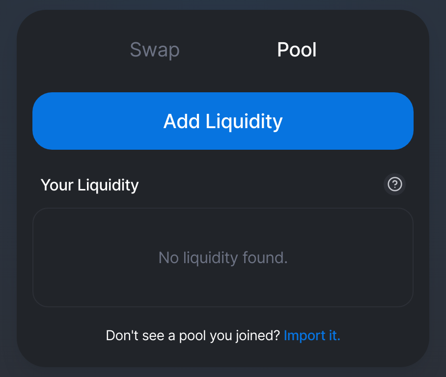 adding liquidity to Uniswap pools