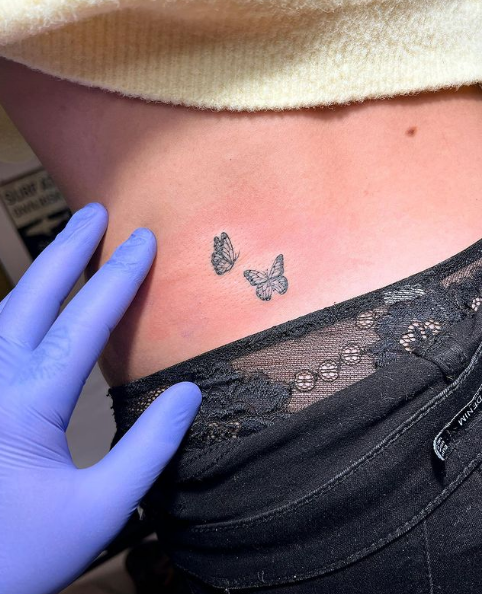Awesome Butterfly Tattoo On Waist