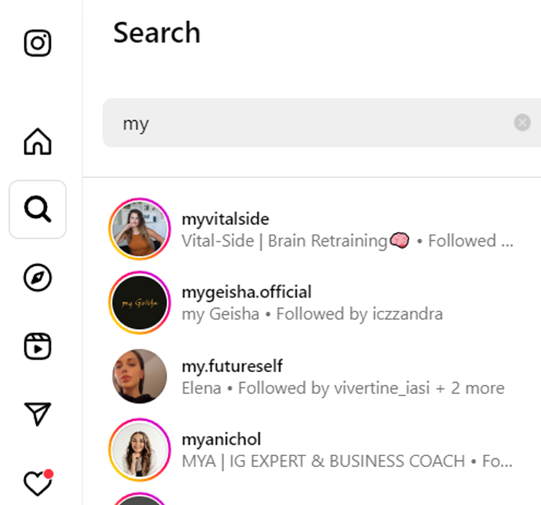 Instagram search 1