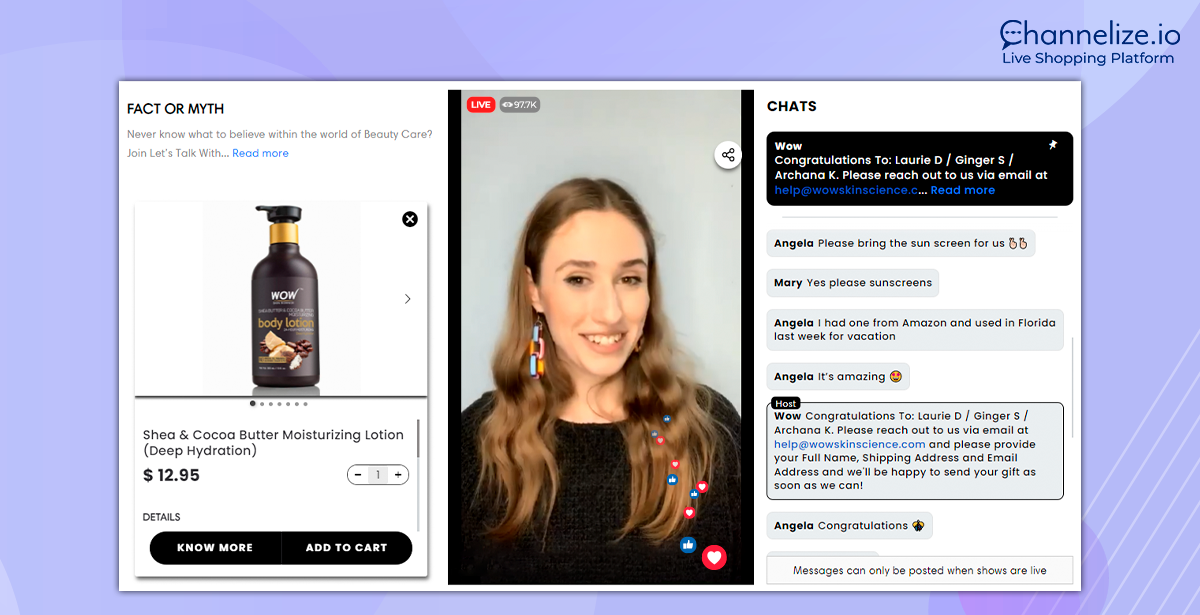 WOW Skin Science witnessing sales with Channelize.io Live Shopping Platform