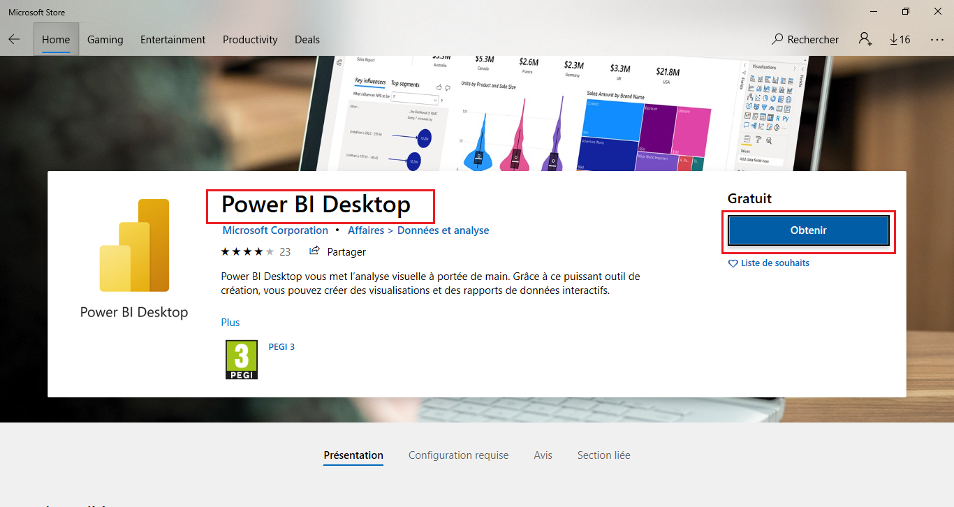 Obtenir Power BI desktop Microsoft Store