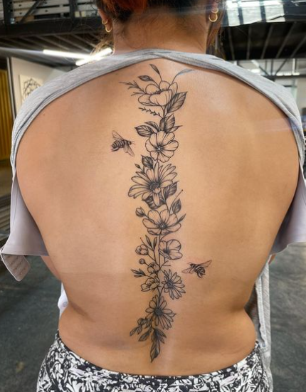 Bee Spine Tattoos 