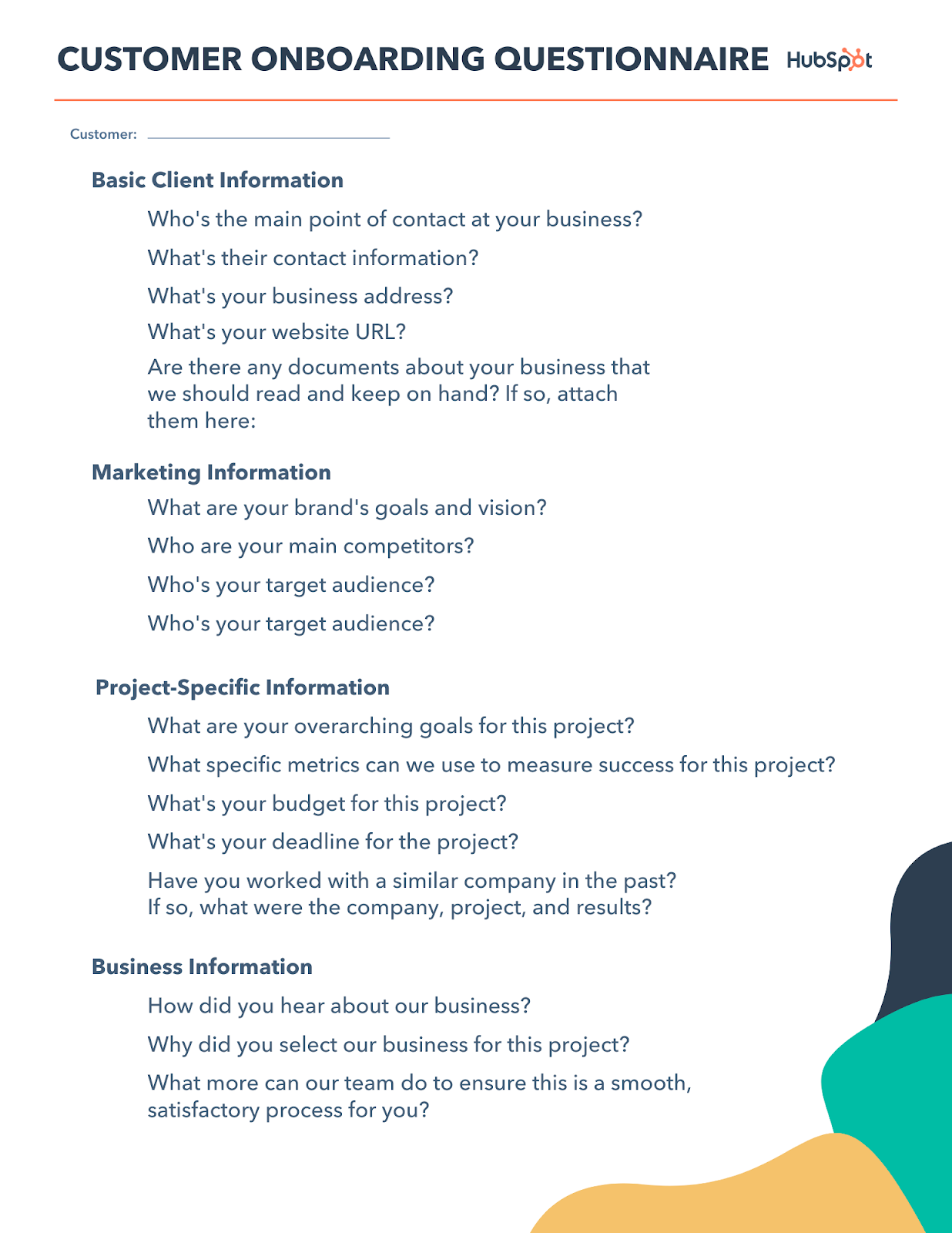 The New Client Onboarding Questionnaire You'll Want to Send to Customers