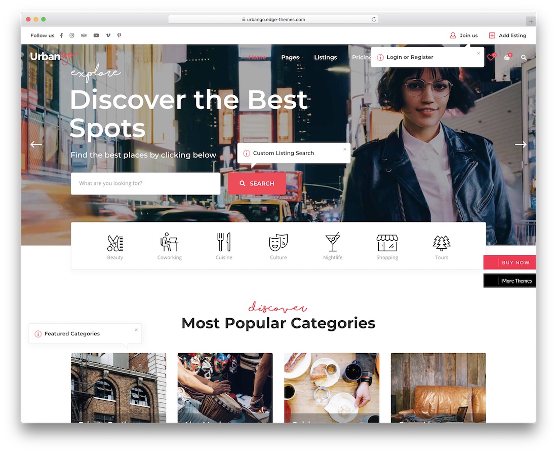 tema de wordpress directorio urbango