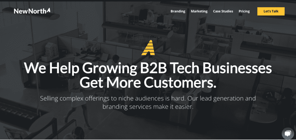 New North B2B marketing services homepage
