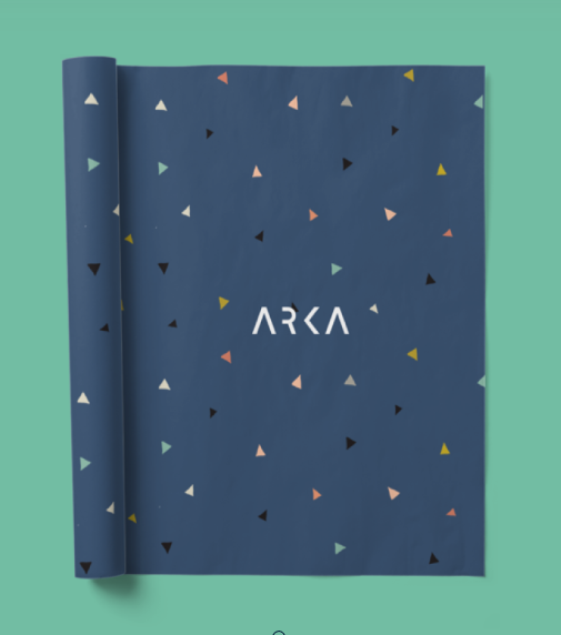 Custom design blue with multi color dots tissue paper on green background by Arka