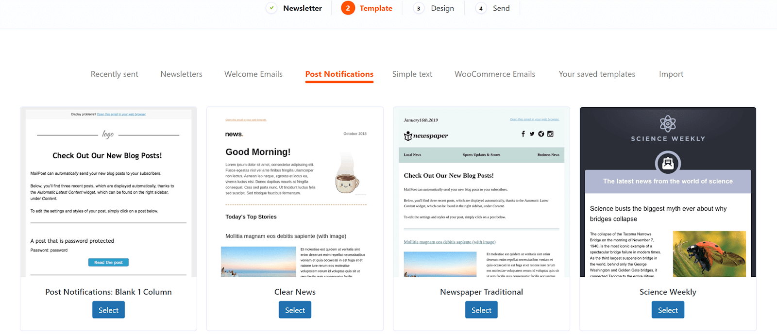 Newsletters, welcome emails, and latest post notifications: Latest post notification templates