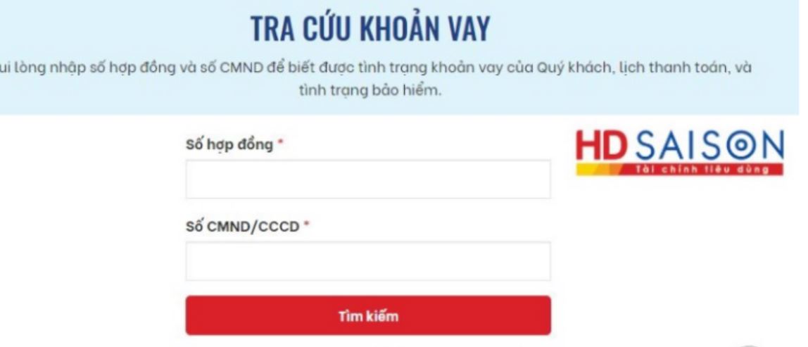 Tra cứu hợp đồng trả góp HD Saison