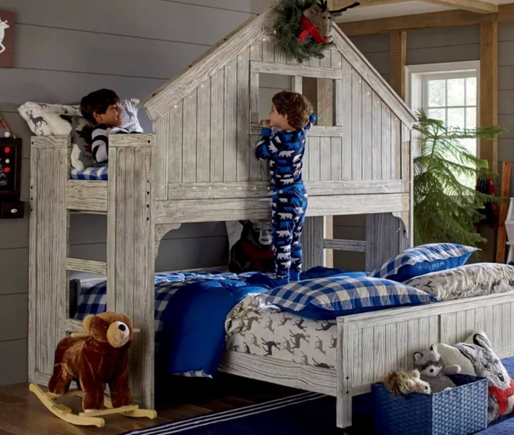 Giường gỗ 2 tầng dành cho bé trai