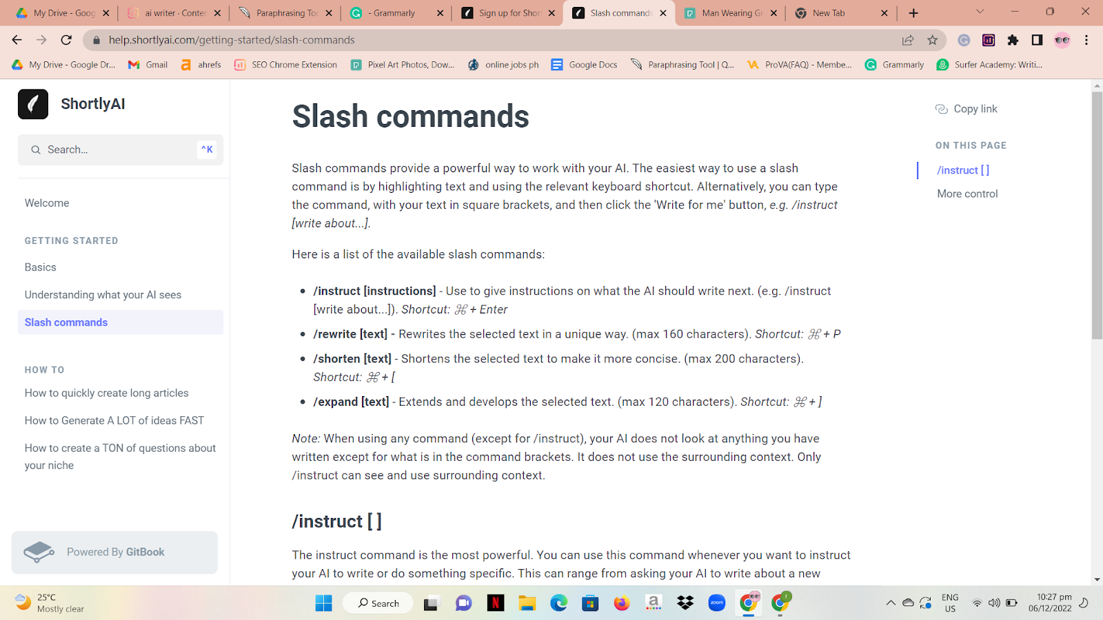 Slash commands are a practical approach to communicating with your AI. 