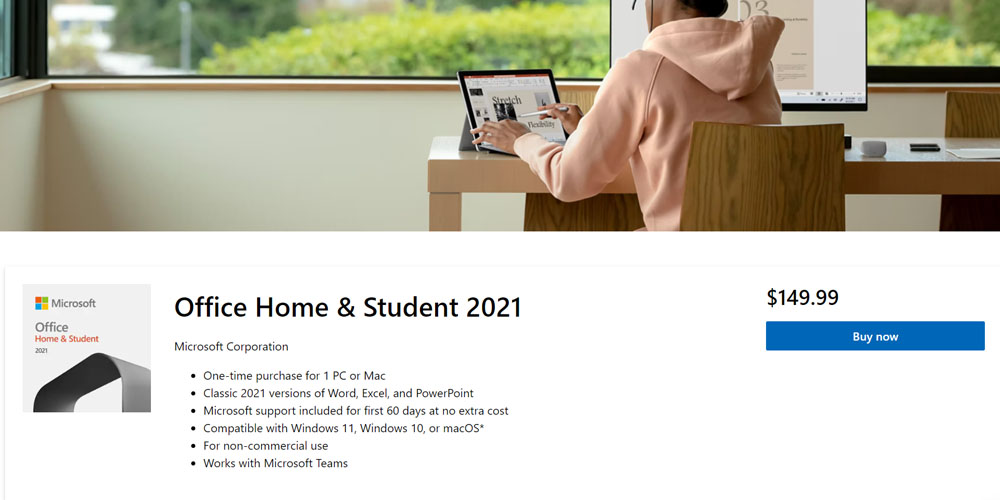 Microsoft Office Home & Student 2021 price on the Microsoft Store