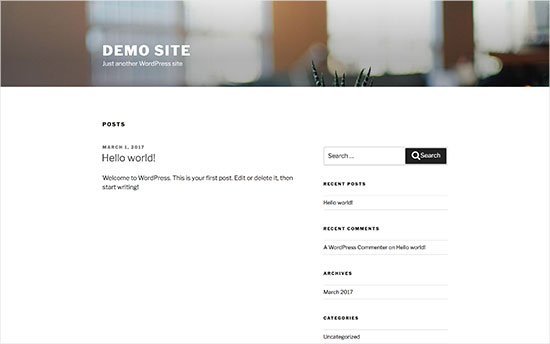 Tema padrão do WordPress