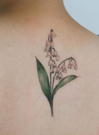 Crisp Turquoise Lily Of The Valley Tattoo
