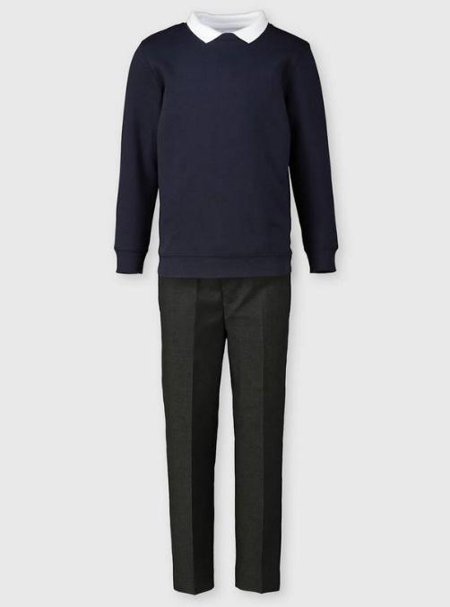 Navy Jumper, Polo & Trouser Schoolwear Bundle - 11 years 0