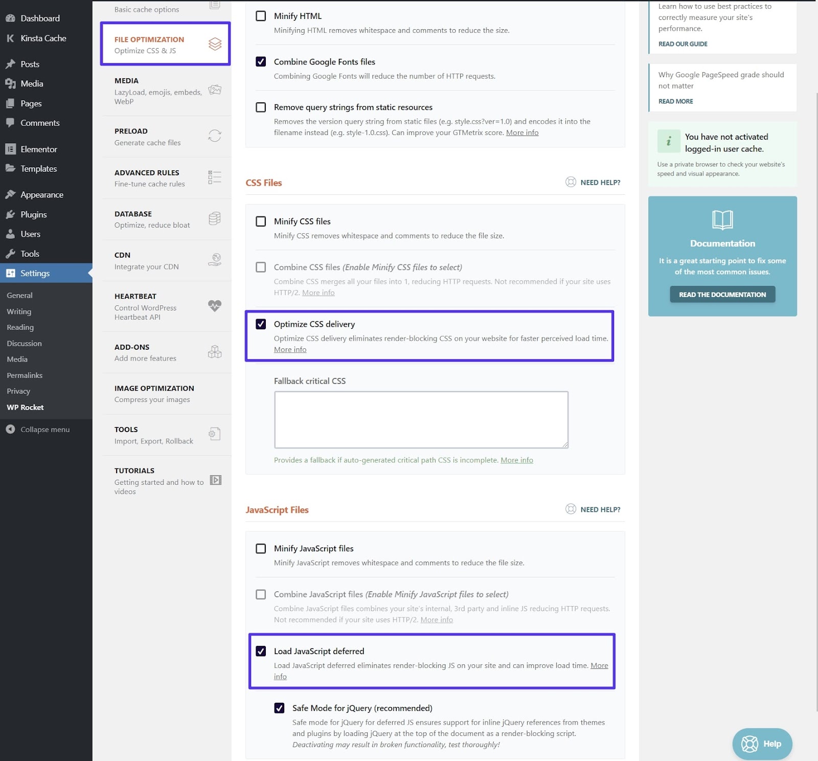 Cách cấu hình WP Rocket