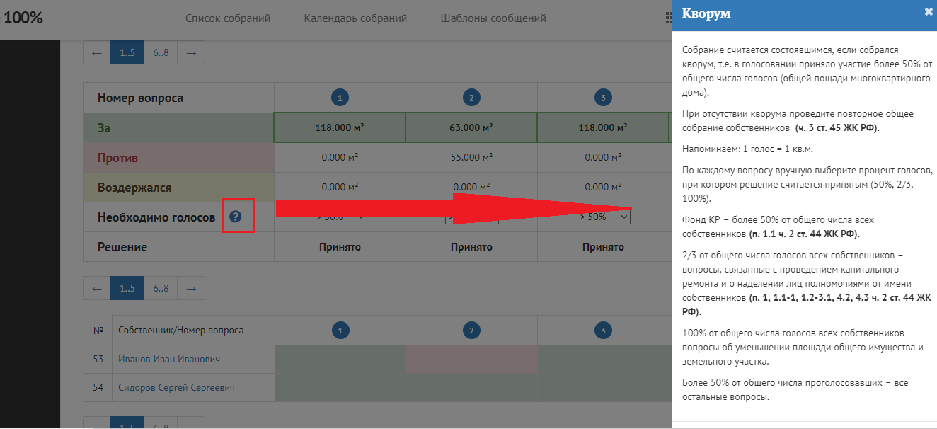 Подсчёт голосов | База знаний РосКвартал®