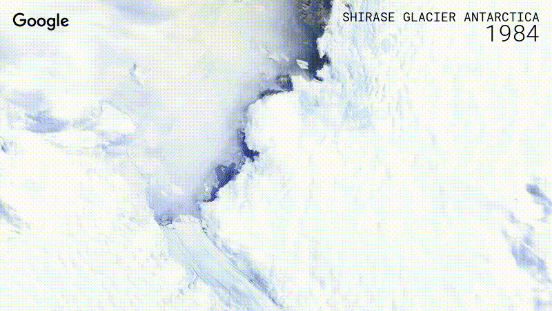 Timelapse-Aufnahme des Shirase-Gletscher, Antarktis