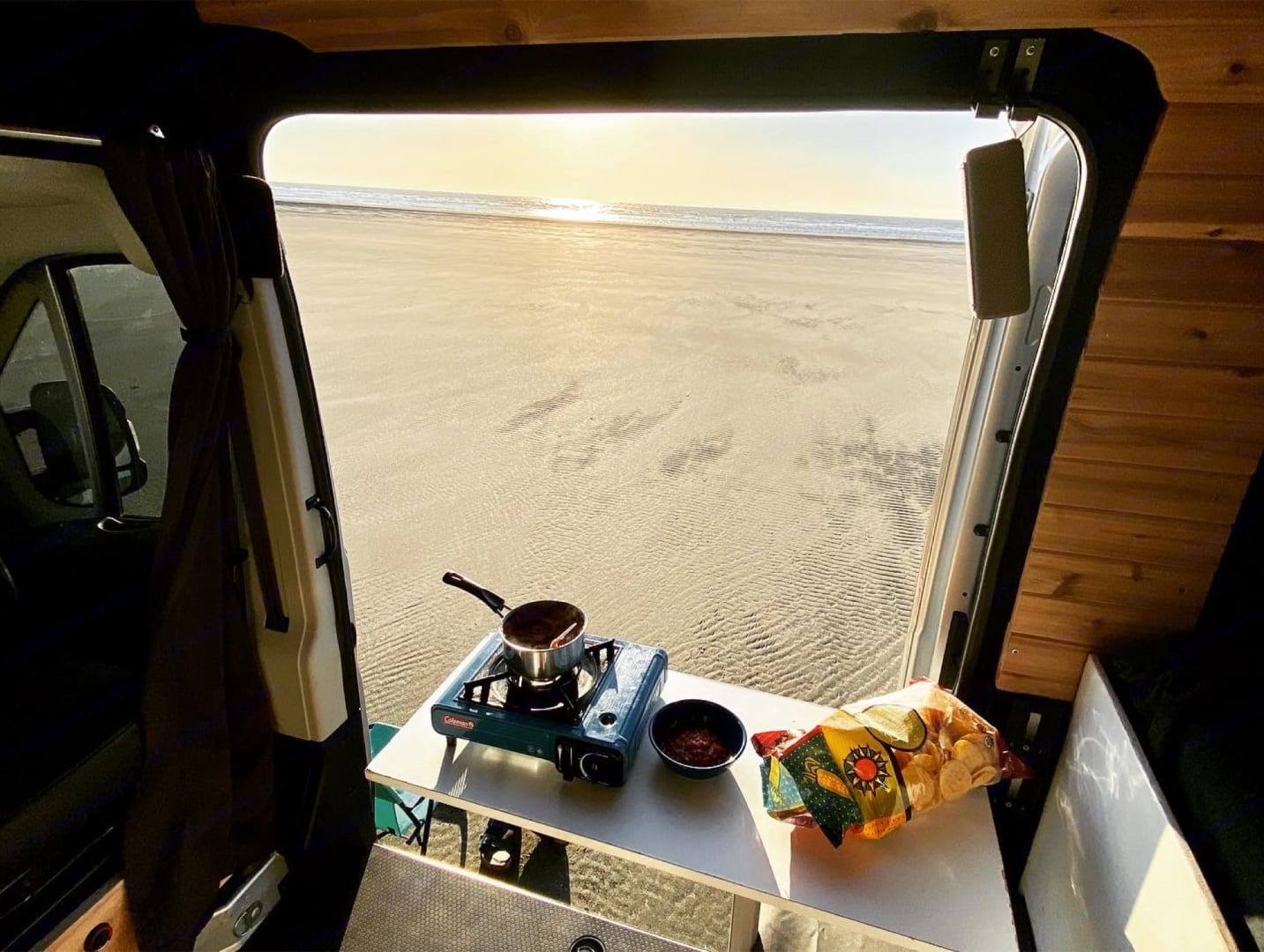 Campervan with ocean view