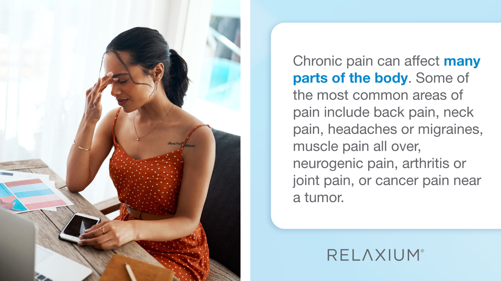 Chronic pain can affect many parts of the body.