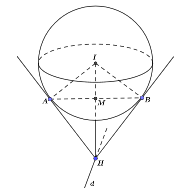 <p> (THPT Hương Sơn - Hà Tĩnh - 2022) Trong không gian với hệ trục tọa độ (Oxyz), cho đường thẳng (d:,frac{{x + 2}}{2} = frac{{y + 1}}{{ - 3}} = frac{z}{1}) và mặt cầu (left( S right):{left( {x - 2} right)^2} + {left( {y + 1} right)^2} + {left( {z + 1} right)^2} = 6). Hai mặt phẳng (left( P right),,,left( Q right)) chứa (d) và cùng tiếp xúc với (left( S right)) lần lượt tại (A,,B). Gọi (I) tà tâm mặt cầu (left( S right)). Giá trị (cos widehat {AIB}) bằng</p> 1