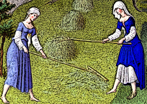 Medieval Women work in the fields
